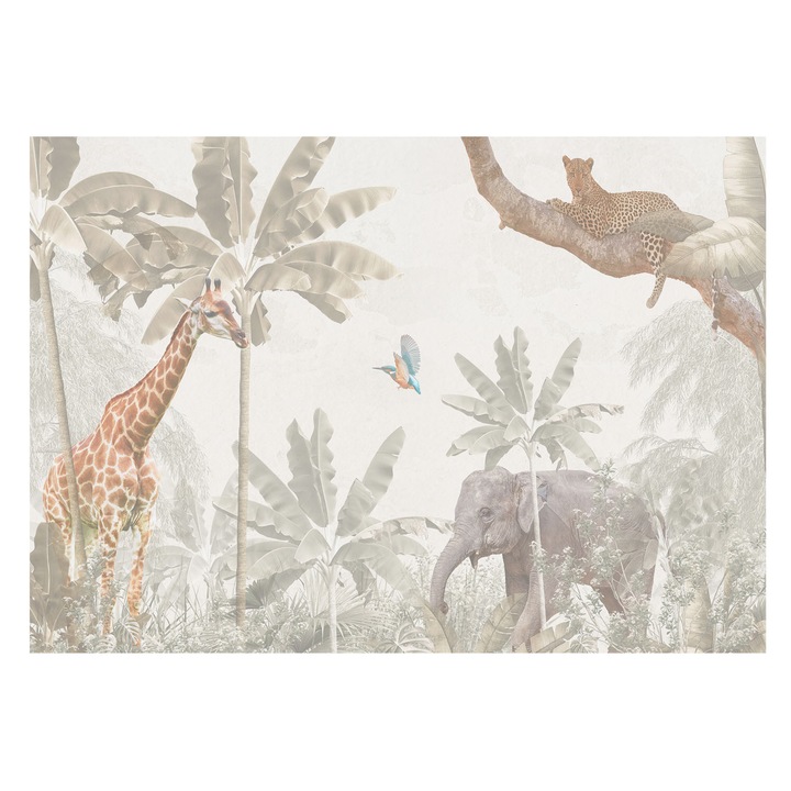 Dekor Tapéta, Tulup, Trópusi oázis, Fehér, 208 x 146 cm, Nem Szőtt, Stílusos, 010100060040000285258