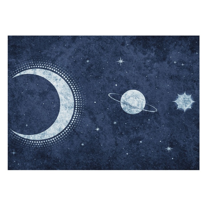 Fotótapéta Falra, Tulup, Csillag motívum, Tengerészkék, 208 x 146 cm, Vlies, Hálószobába, Konyhába, 010100060040000284710