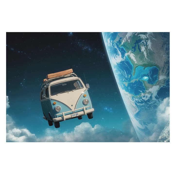 Tapéta Falra, Tulup, Űrutazás, Kék, 104 x 70 cm, Vlies, Élénk Színek, 010100060020000285133