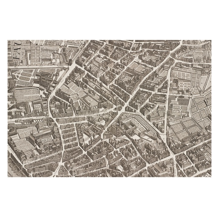 Tapéta Vlies Fali Dekoráció, Tulup, Városi labirintus, Barna, 104 x 70 cm, Nem Szőtt, Erős Ragasztó, 010100060020000285403