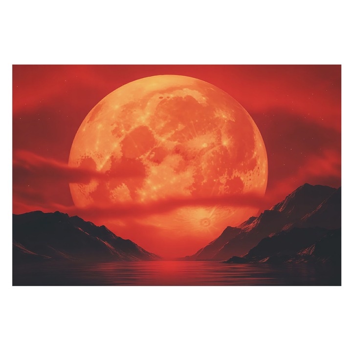 Tapéta Falra, Tulup, Éjszakai jelenség, Piros, 104 x 70 cm, Vlies, Nappaliba, Szobába, 010100060020000285189