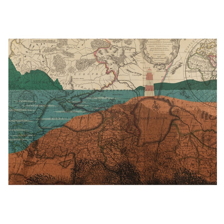 Fotótapéta Falra, Tulup, Történelmi térkép, Barna, 208 x 146 cm, Nem Szőtt, Fali Dekoráció, 010100060040000284756