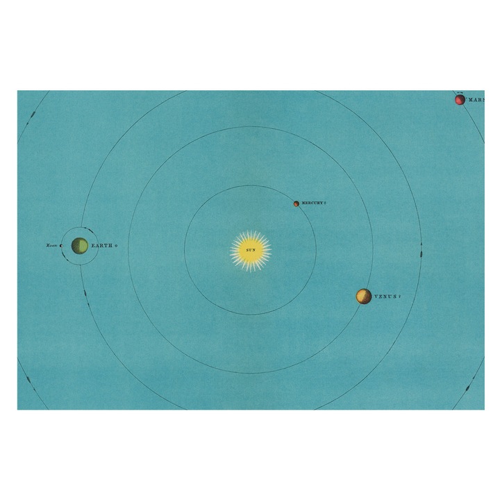 Tapéta Falra, Tulup, Kozmikus rendszer, Kék, 152 x 104 cm, Nem Szőtt, Hálószobába, Konyhába, 010100060030000285430