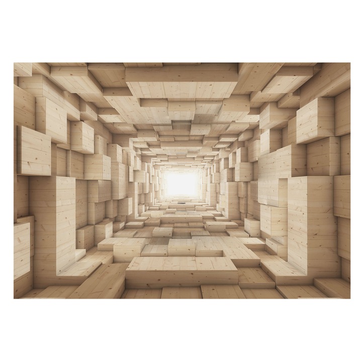 Tapéta Falra, Tulup, Fa alagút, Bézs, 208 x 146 cm, Vlies, Élénk Színek, 010100060040000285278