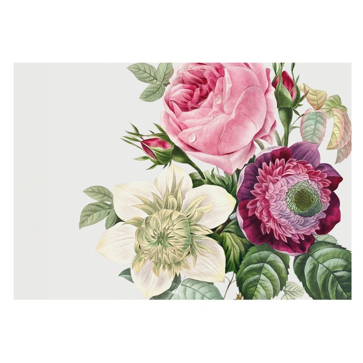 Fali Fotótapéta, Tulup, Buchet de flori, Roz, 312 x 219 cm, Art Deco, Design Modern, 010100060080000285480