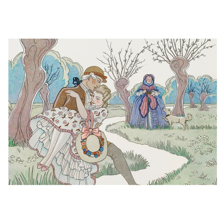 Tapet Vinil De Perete, Tulup, Scena romantica, Alb, 312 x 219 cm, Pentru Dormitor, Ecologic, 010100060080000285469