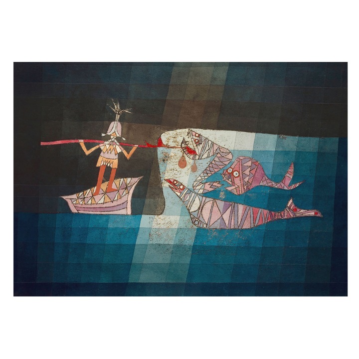 Tapet Tulup Fali Fototapeta, Pescar vanator, Multicolor, 208x146cm, Lavabil, Design Modern