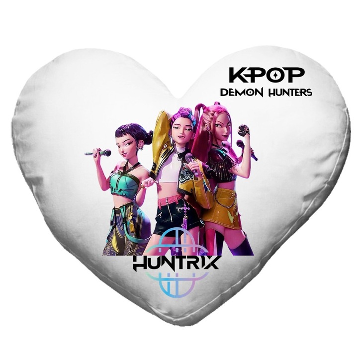 Perna personalizata huntrix kpop demon hunters, Poliester, Alb, inima