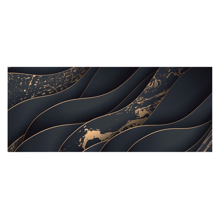 Tapéta Falra, Tulup, Elegáns hullámok, Fekete, 250 x 104 cm, Vlies, Stílusos, 010100060050000056605