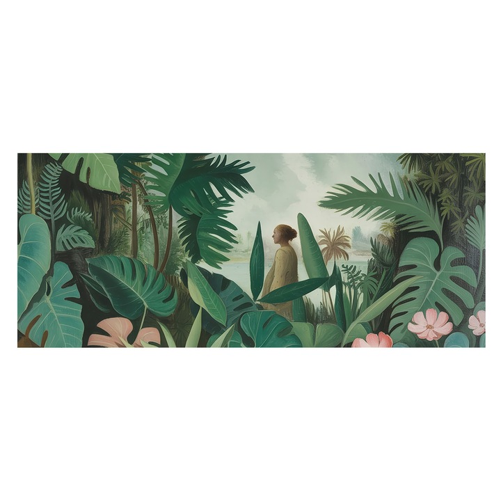 Tapéta Falra, Tulup, Egzotikus dzsungel, Zöld, 250 x 104 cm, Nem Szőtt, Hálószobába, Konyhába, 010100060050000284712