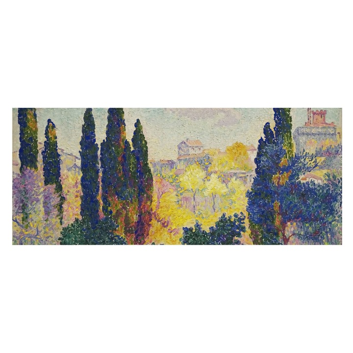 Tapet Pe Vinil De Perete, Tulup, Peisaje impresioniste, Verde, 250 x 104 cm, Decorativ, Pentru Uz Intern, 010100060050000285542