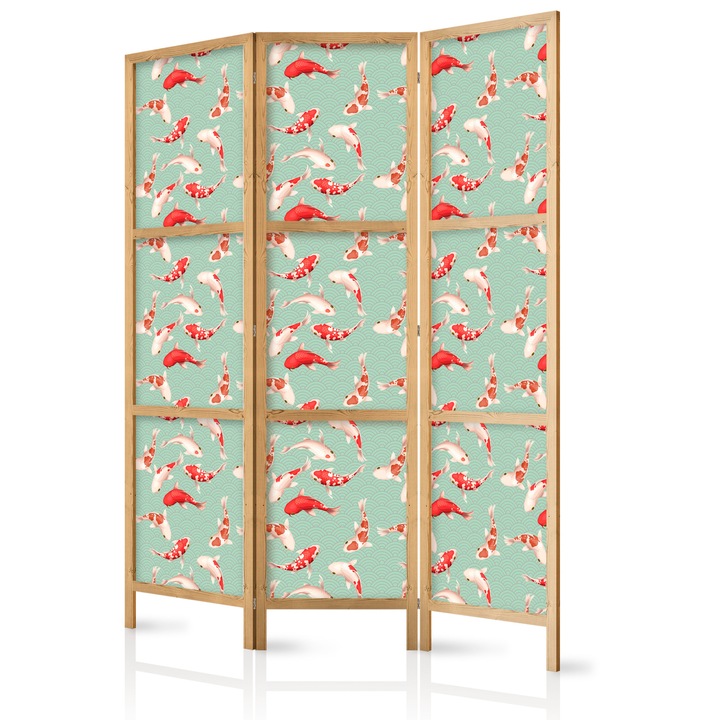 Paravan japonez - Fish and Japanese Pattern - 135 x 172 cm