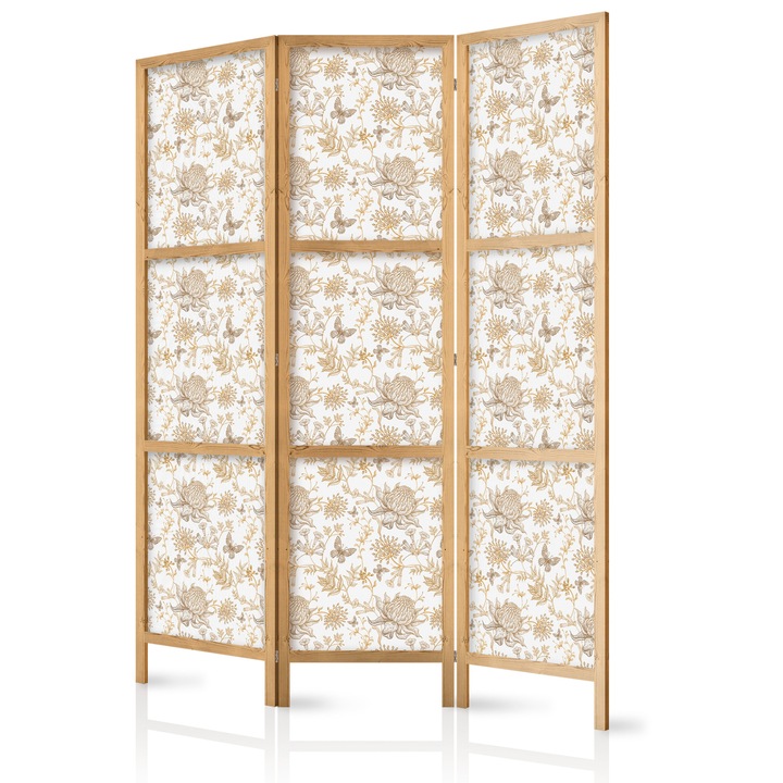 Paravan japonez - Beige Shades of Nature - 135 x 172 cm
