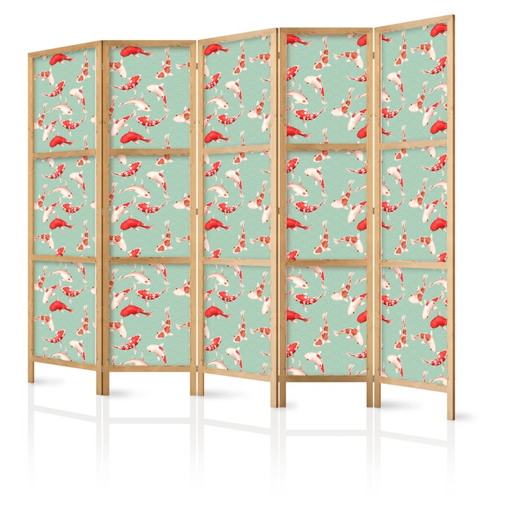 Paravan japonez Artgeist - Fish and Japanese Pattern - 225 x 172 cm