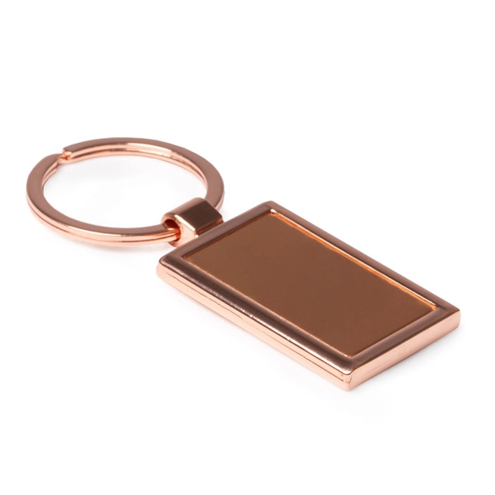 Gravírozható fém kulcstartó réz - NÉGYZET