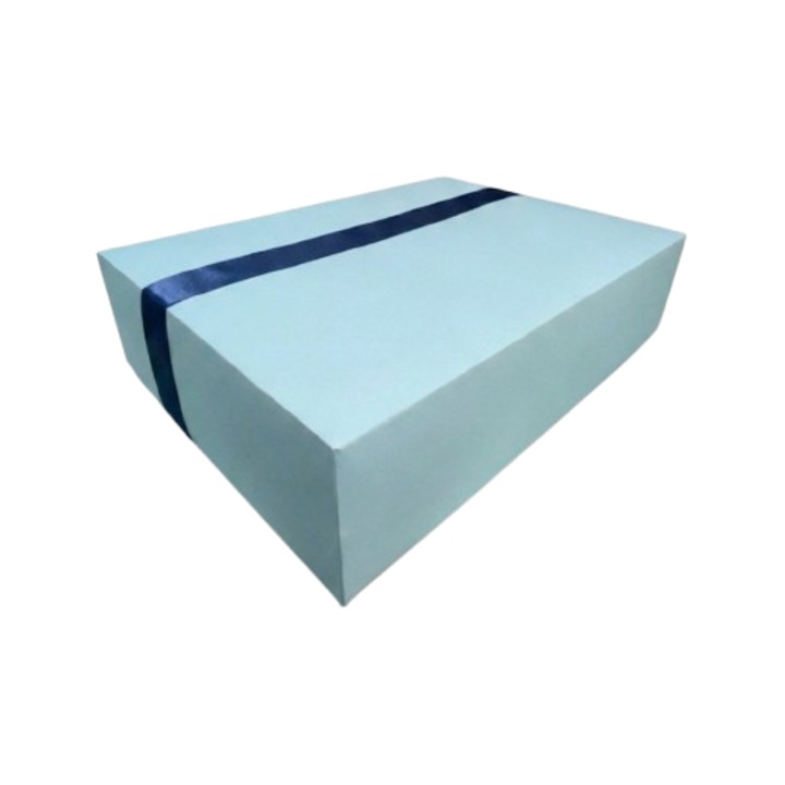 Cutie pentru cadou - Nicas - carton albastru deschis cu bentita - 31X31X13 cm - Tip F1