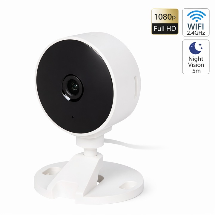 Camera Supraveghere Interior s-Eye LSC, Full HD 1080p, WiFi 2.4GHz, Alb, 93,5x62mm