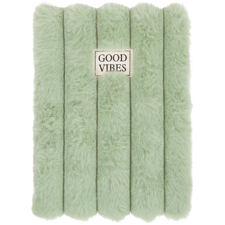 Agenda nedatata, Verde Menta, A5, Liniata, 80 file, 80 g/mp, Coperta pufoasa, Good Vibes