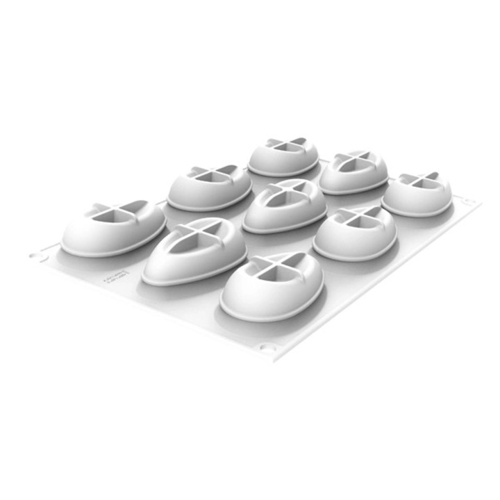 Силиконова форма Silikomart Judi 40, 9 кухини, 75x40x25мм 40 мл