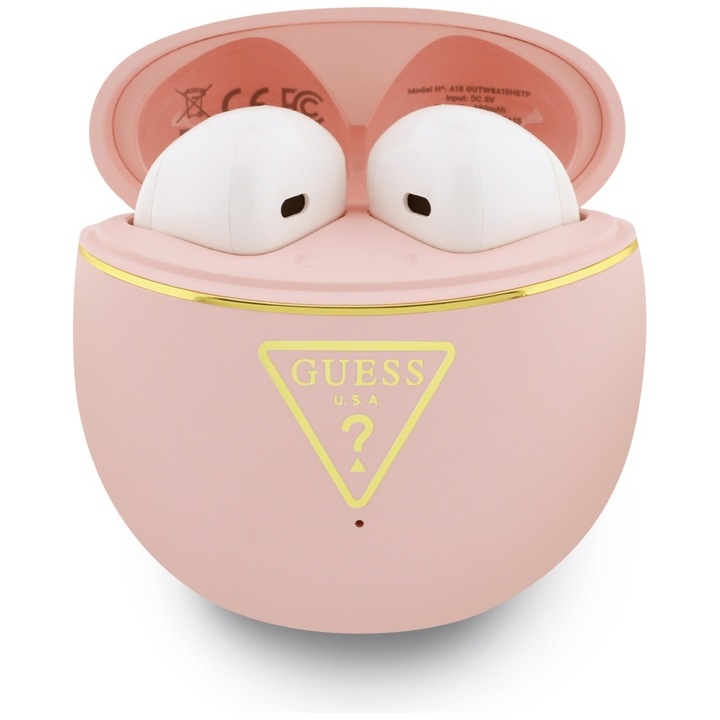 Casti wireless, GUESS, Bluetooth 6.0, IPX5, Roz
