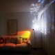 Lampa de podea cu proiectie apus, design cu doua capete, efecte de valuri si apus, 150cm, metalica