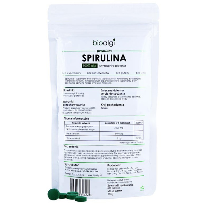 Спирулина платенсис, NGS, 100% натурална, 400 таблетки, растителен екстракт