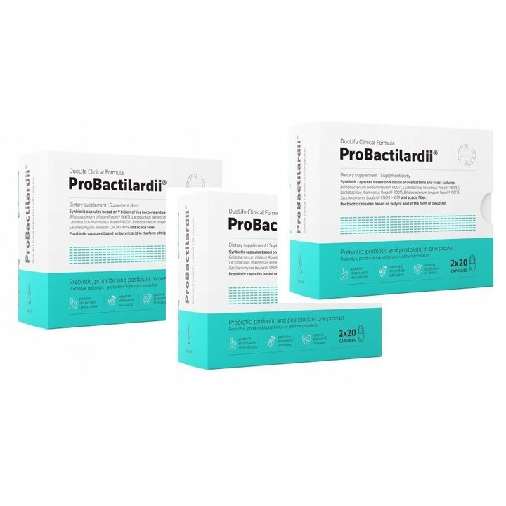 DuoLife ProBactilardii, хранителна добавка, 40 капсули, без захар, без глутен