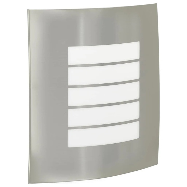 Стенна лампа, vidaXL, Сребриста, 23.5x9x26 см, за открито, устойчив на време