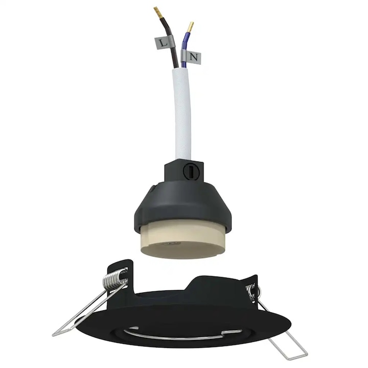 LED вграден прожектор vidaXL, комплект от 12 бр, черен, 9x9x2.5 см