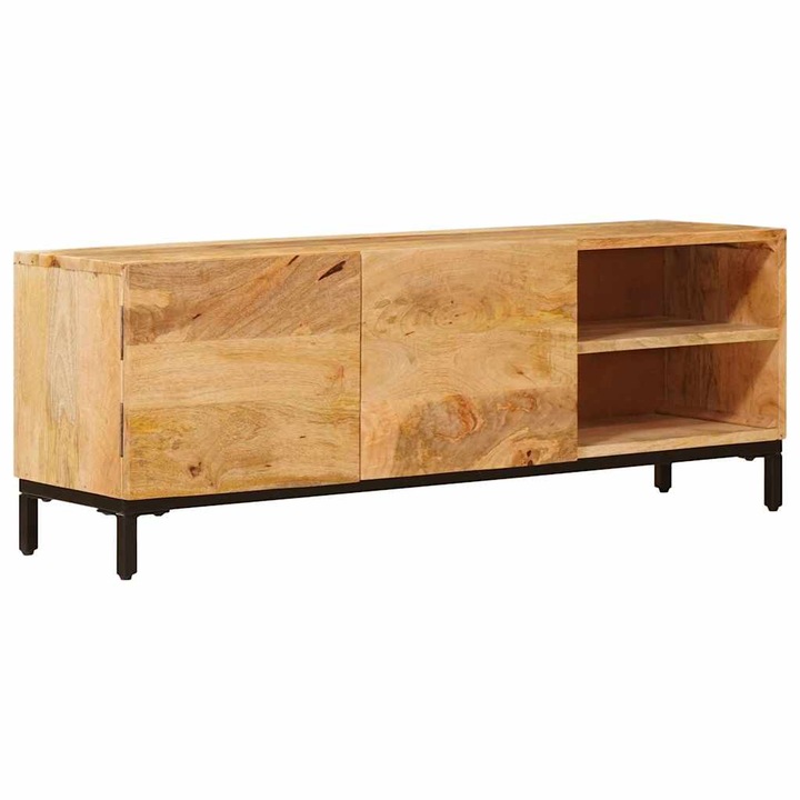 vidaXL Tároló szekrények ajtóval Barna 110 x 30 x 40 cm Tömör Mangófát 4104605