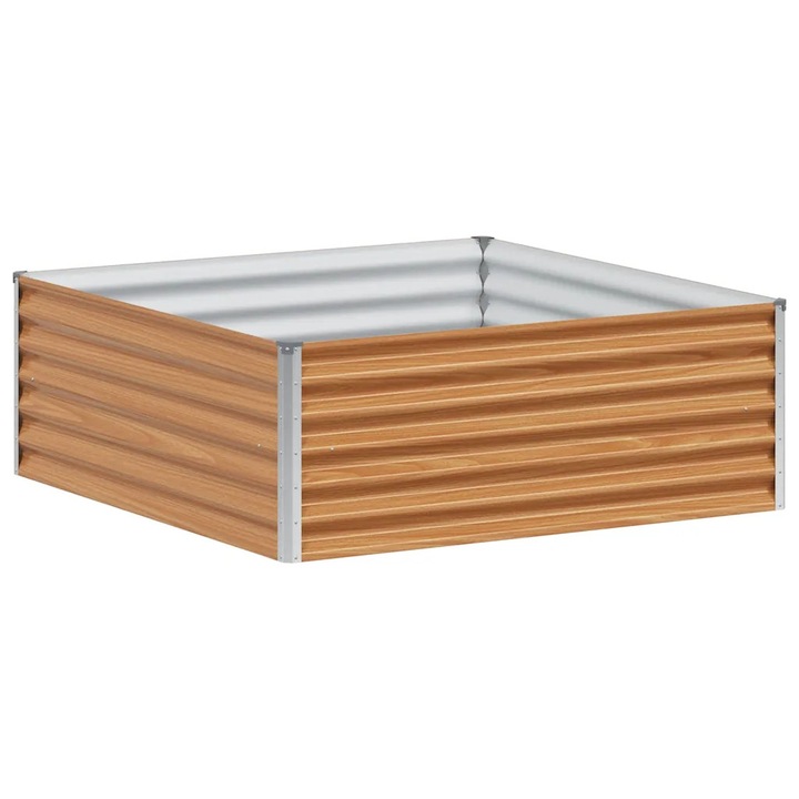 vidaXL Strat inaltat de gradina 98 x 100 x 36 cm Otel Galvanizat