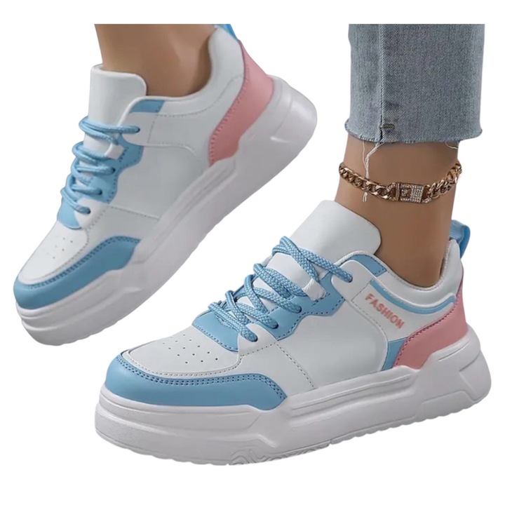 маратонки син, Бял