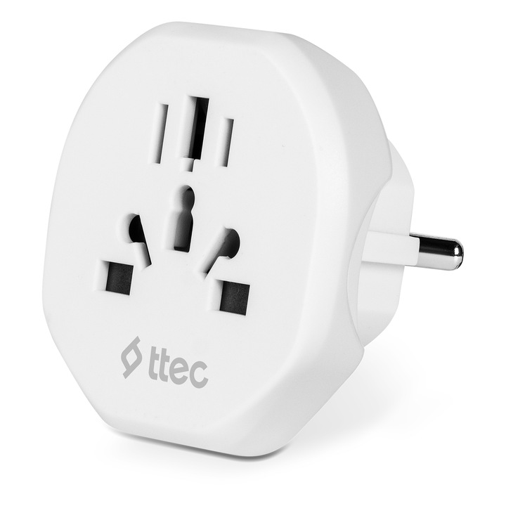 Ttec adapter, 220V, EU-ról univerzális átalakító, fehér