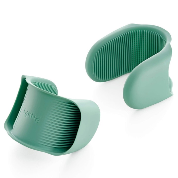 Lekue 1010204 forró edényfogó készlet, 2 darab, szilikon, csúszásgátló, -60/+220°C, zöld