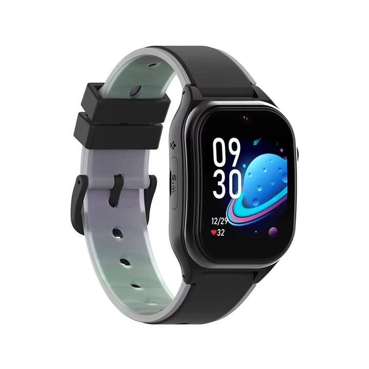 Smartwatch copii NUBKI M16, 4G, GPS+LBS+Wi-Fi Tracking, Ecran TFT 1.52", 240*280 HD, Apel video, Puls, Negru
