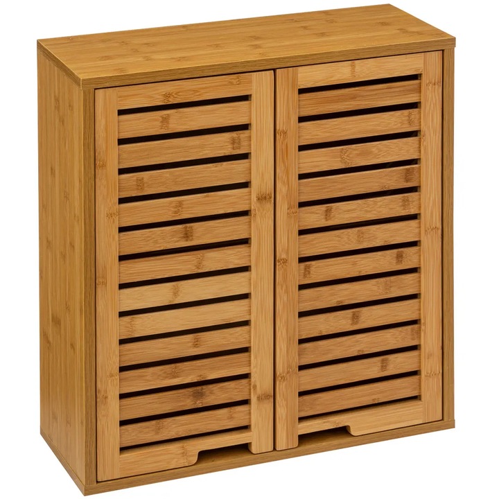5Five Sicle висящ шкаф с врата и рафтове, бамбук и MDF, 52x20x59 см, естествен цвят