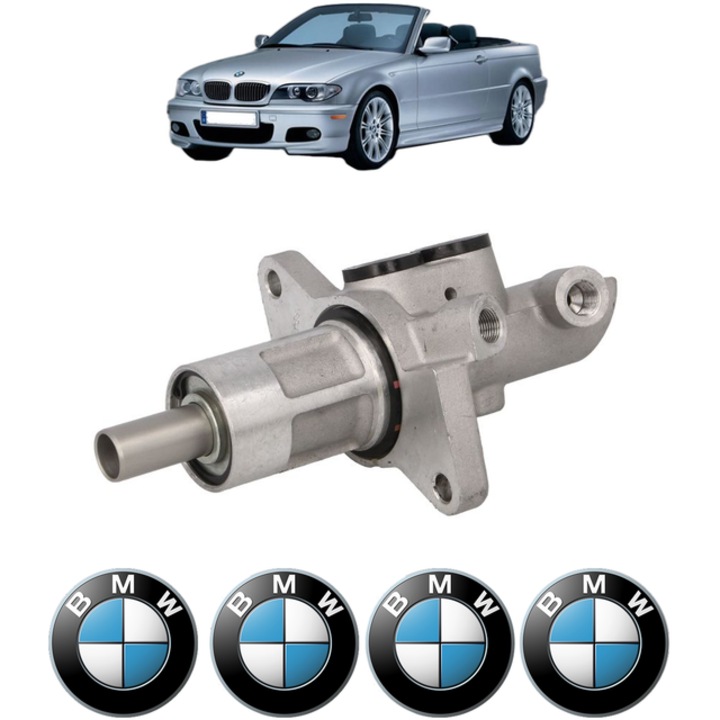 Pompa centrală frână Bosch, BMW Seria 3 Convertible (E93), 320 i, 156 CP, 22.2mm, set cu 4 stickere auto