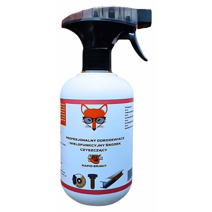 4FOX Odrdzewiacz cu spuma activa Rapid Bright 500 ml solutie profesionala pentru indepartarea ruginii si depunerilor minerale de pe metal, beton si ceramica, pregatire pentru vopsire