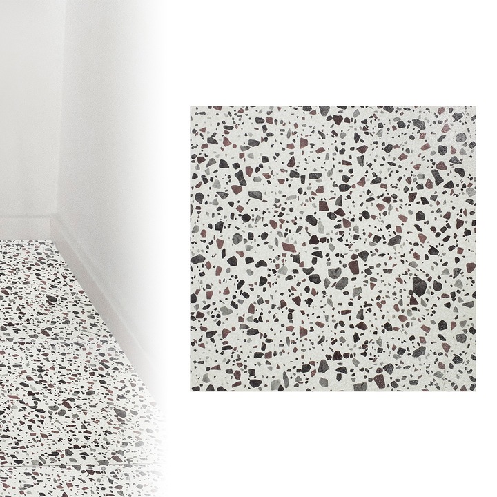 Placa PVC autoadeziva, 30,5 x 30,5 cm, DecoMeister®, Model Terrazzo, PP059