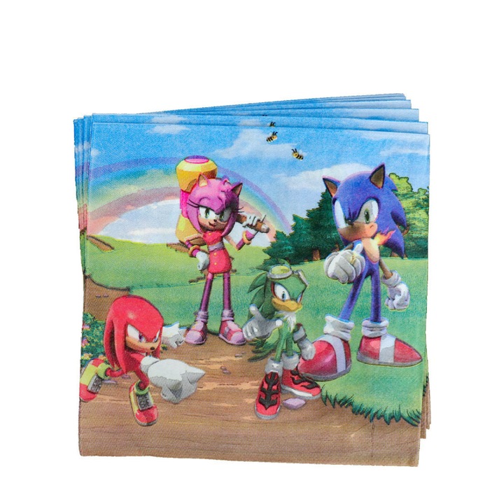 Servetele de Masa Festy, Sonic, Set 20 buc, 33x33cm, multicolor