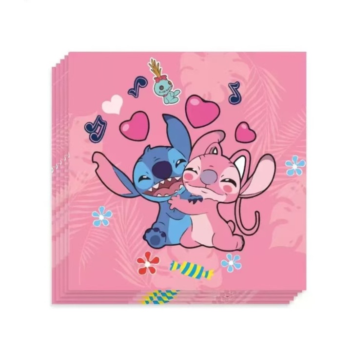 Servetele de Masa Festy Stitch & Angel, set 20 buc, 33x33cm, multicolor