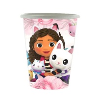 Set 10 pahare carton, Festy, 260 ml, tematica Gabby's Dollhouse, multicolor
