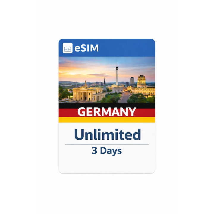 Set eSIM NextSIM Germania, Date Mobile Nelimitate, 3 Zile, Telekom/Vodafone/O2, Activare Instantă