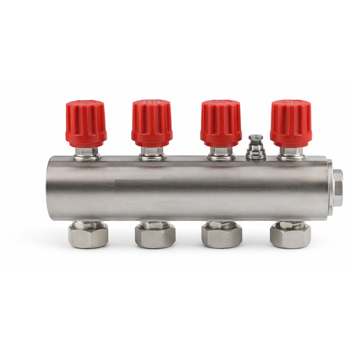 Distribuitor cu valva, rosu, 1 inch, 13 cai