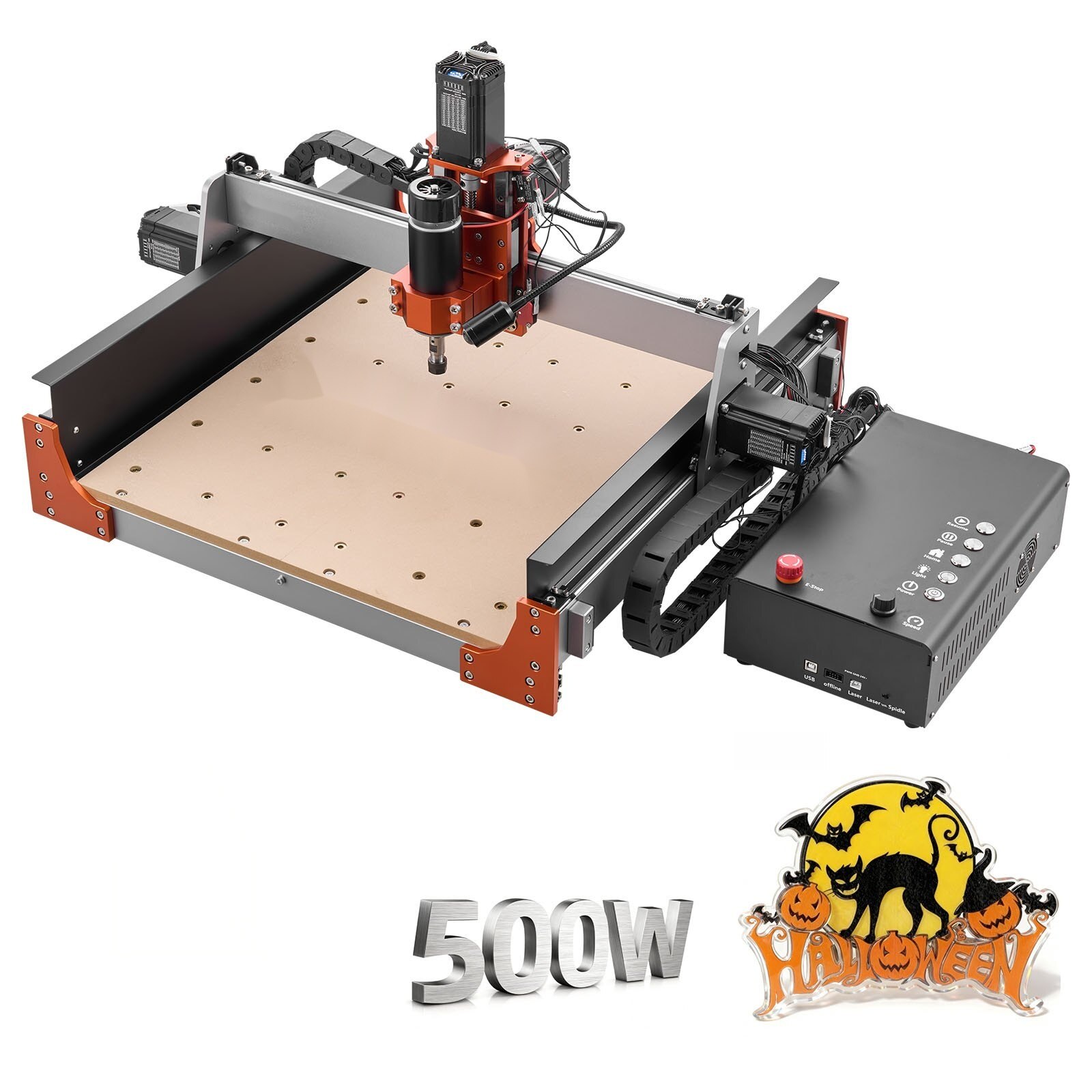 Mașină de frezare CNC 3 axe, 500W, aluminiu, 400x400x95mm - eMAG.ro