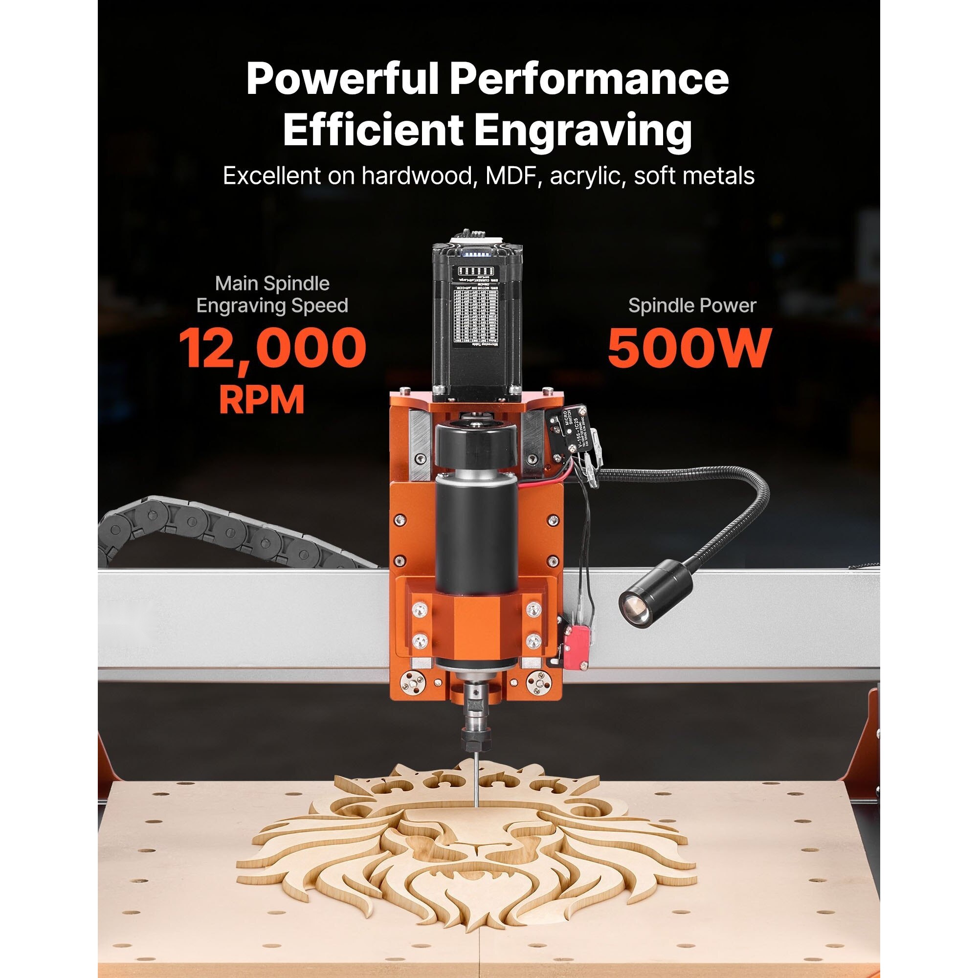 Mașină de frezare CNC 3 axe, 500W, aluminiu, 400x400x95mm - eMAG.ro