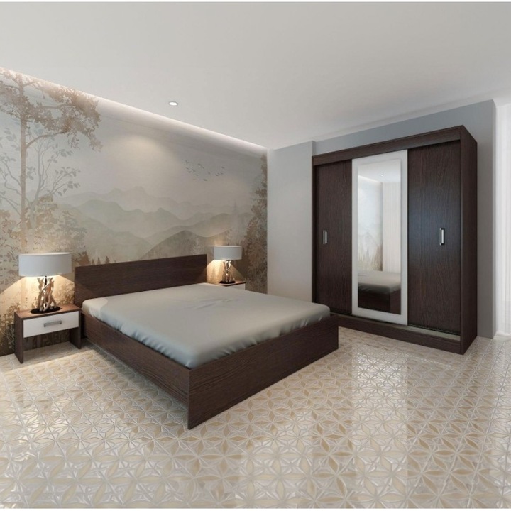 Dormitor AmzMob Bianca Wenge 160x200