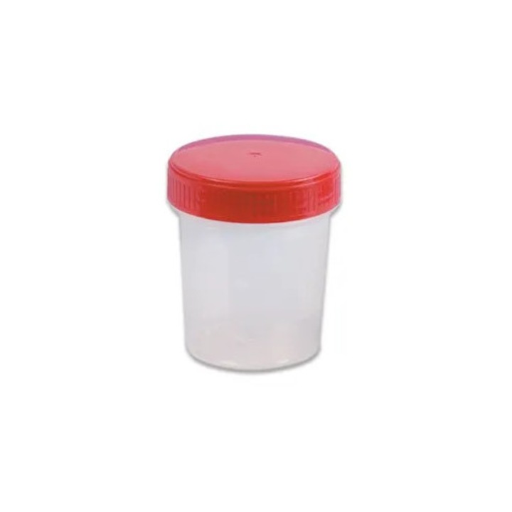 Recipient Urina 120 ml din Polipropilena cu Capac Filetat – Cutie 300 Bucati