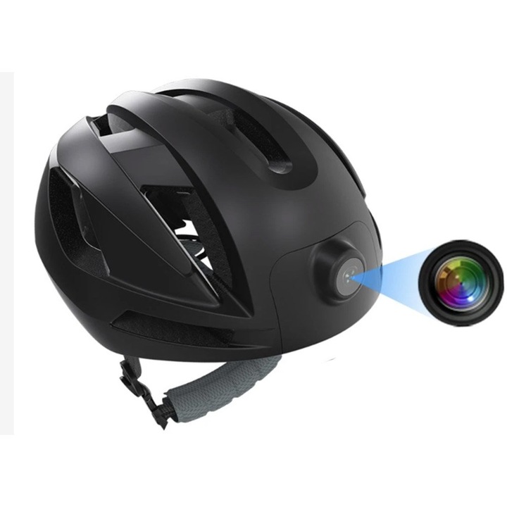 Casca protectie cu camera WiFi pentru sportivi Eleshine EL-RAW3, Full HD, Bluetooth, modul GPS, slot card, microfon, difuzor, autonomie 4 ore, 58-61 cm, neagra