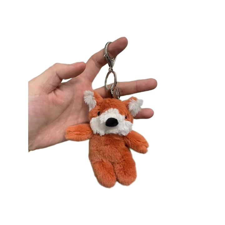 Breloc in forma de vulpe, plus, portocaliu/alb